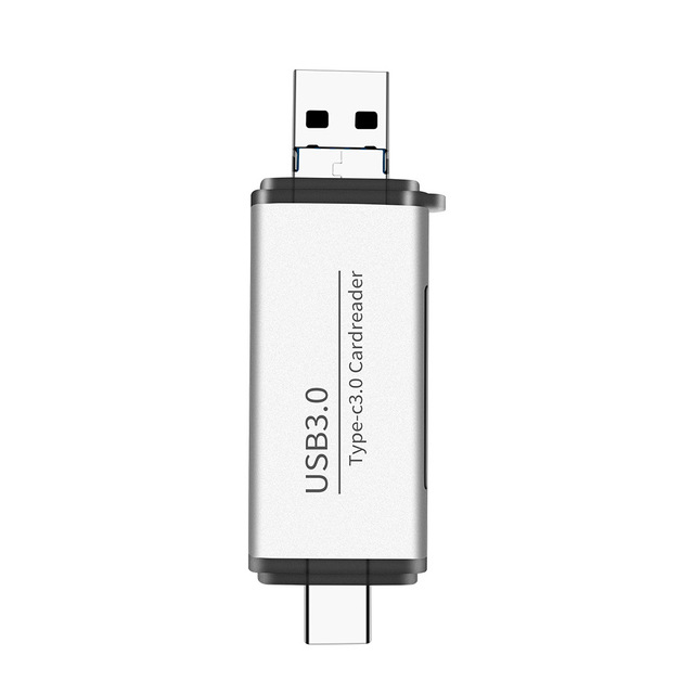 USB 3.0 Type-C 2-in-1 Card Reader for SD TF for CF XD-High Speed External Laptop Accessory