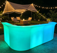Comptoir de bar mobile lumineux à LED RGB, mobilier de bar pour événements extérieurs, discothèques, mariages, fêtes, étanche - Grande Vente
