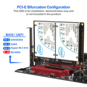 U.<span class=keywords><strong>2</strong></span>คู่ SSD PCIe X8อะแดปเตอร์4.0สำหรับเดสก์ท็อปเซิร์ฟเวอร์รองรับ<span class=keywords><strong>2</strong></span> U.<span class=keywords><strong>2</strong></span> SFF-8639 HDD Soft RAID ต้องมีการแยก PCI-E สนับสนุนสต็อก - Product Image 5