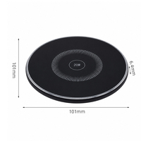 Chargeur sans fil OEM 20W, entrée Type-C, surface miroir, chargeur rapide mince, base en alliage d'aluminium, chargeur rapide personnalisé avec logo