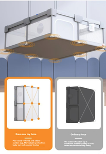 คอกล้อมเด็กเล่นสำหรับเด็กสนามเด็กเล่นในร่มพับได้แบบสี่เหลี่ยมพกพาได้ - Product Image 3