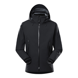 Logo personnalisé <span class=keywords><strong>veste</strong></span> coupe-vent d'extérieur imperméable avec capuche coupe-vent doublure de survêtement de sport pour adultes pour le camping - Product Image 3