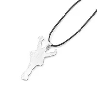 Collier en verre avec figurine dansante MJ Michael Jackson, pendentif lettre BAD, bracelet à breloques, bijoux punk rock, cadeau unisexe