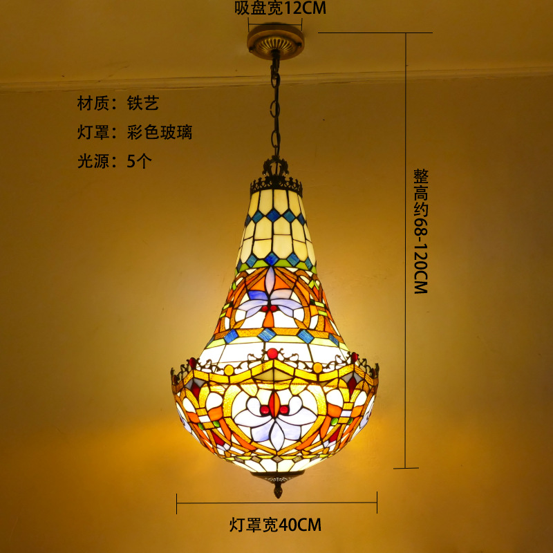 Dragon tail barocco 40cm lampadario 5 portalampada