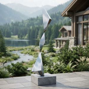 <b>Mirror</b> Polished Stainless Steel Sculpture Abstract Geometric Modern <b>Outdoor</b> <b>Garden</b> Yard Art Decor Metal Statue Landscape Custom - Product Image 2