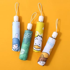 Parapluie pliable entièrement automatique anti-rebond pour enfants, léger, motif dessin animé pour garçons et filles, publicité personnalisée - Product Image 2