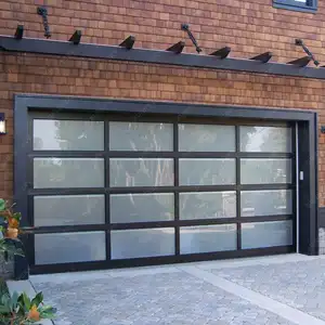 Sunnysky定制garag门全视图铝钢化玻璃面板有机玻璃车库门9x8 9x7 16x7