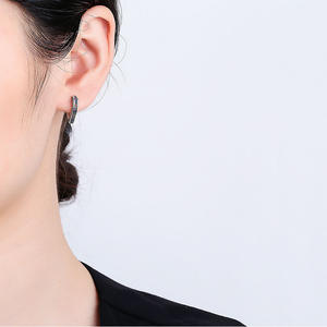 Orecchini a Cerchio E4525 con Cuore, in Oro Bianco Anticato, con Cristalli e Strass, Stile Vintage per Uso Quotidiano Femminile - Product Image 5