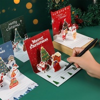 Tarjeta de Navidad 3D Pop-up con Árbol de Navidad de Dibujos Animados, Tarjeta de Felicitación Navideña para Regalos de Nochebuena y Deseos Corporativos