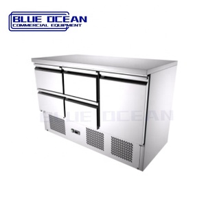 Réfrigérateur de cuisine <span class=keywords><strong>1</strong></span> 2 3 portes avec 2 <span class=keywords><strong>4</strong></span> 6 tiroirs Refroidissement par <span class=keywords><strong>air</strong></span> Équipement de cuisine de restaurant Refroidisseur de table de bar de travail - Product Image 5