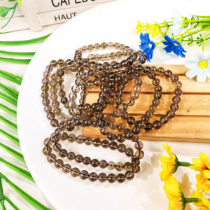 Haute Qualité Naturel Polissage 8mm Cristaux Pierres De Guérison Bracelet Quartz Fumé pour <span class=keywords><strong>Gif</strong></span> - Product Image 3