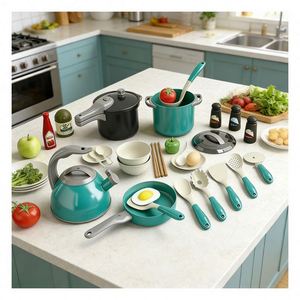 Kids <b>Kitchen</b> Toy Set Pretend Cooking Chef Station Sink Cabinet Oven Storage Learning Imagination Indoor Family <b>Play</b> Center - Product Image 6