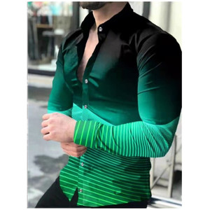 เสื้อเชิ้ตผู้ชายสไตล์ใหม่สำหรับฤดูใบไม้ร่วง ลุคสบายๆ มีสไตล์ ทันสมัย แขนยาว พิมพ์ลาย ไซส์ใหญ่ - Product Image 3