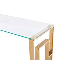 2025 Table Console moderne en acier inoxydable doré de luxe en verre trempé transparent intelligent pour salle à manger maison Offre Spéciale meubles de salon