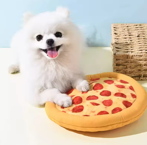 Jouet à mâcher interactif en peluche en forme de pizza pour animaux de compagnie, écologique, avec sons, pour le nettoyage des dents, vente en gros - Product Image 4