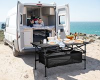 Table se pliante en aluminium portative extérieure de camping de pique-nique pour camper avec le Cabinet