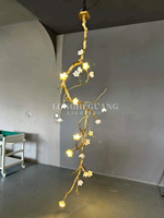 Luminaire suspendu en céramique à hauteur réglable, design floral long, élégant et traditionnel, pour éclairage de villa, lustre, lampes suspendues