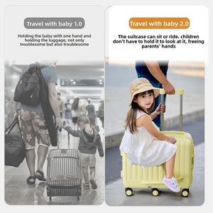 Valise à roulettes pour enfants avec roue universelle silencieuse et roulette pivotante Sacs de voyage pour enfants avec fonction de siège - Product Image 2