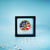 Pièce souvenir 3D gravée en or, pièce de défi personnalisée avec affichage flottant