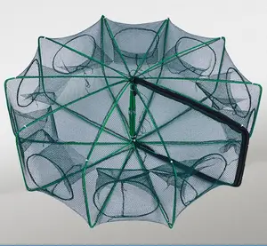 10孔多边形虾笼可折叠虾笼捕鱼工具自动渔网