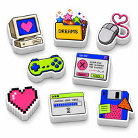 Autocollants personnalisés en pixel art, dessins animés, imperméables, rétro, néon, 8 bits, autocollants décoratifs en vinyle découpés à la forme, pour ordinateur portable