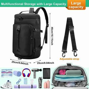 Sac de sport multifonctionnel imperméable personnalisé pour chaussures séparées, sac de voyage à bandoulière, sac de sport pour femmes et hommes - Product Image 2