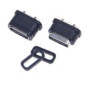 Connecteur femelle Type-C 16 broches étanche IP67, montage sur panneau SMT/DIP avec 4 broches de fixation et joint torique, hauteur 6,8/7,2/10,2 mm en option - Product Image 2