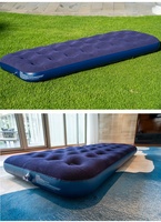 Matelas gonflable en PVC floqué pour lit de camping extérieur, tapis de couchage individuel pliable, matelas paresseux, lit d'appoint pour la maison, mobilier domestique