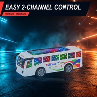 Mini Bus Touristique Électrique Jouet 27 MHz avec Système d'Éclairage Dynamique Incroyable pour Interaction Parent-Enfant Amusante