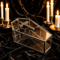 Boîte d'emballage en métal et verre transparent de qualité supérieure, moderne, faite à la main, personnalisable, en forme de cercueil, pour bijoux et bracelets