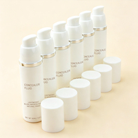Vente en gros de flacons cylindriques sous vide en PP de 15 ml, 30 ml, 50 ml, flacons à pompe pour lotion, sérum, crème pour les yeux, fond de teint, correcteur, emballage cosmétique