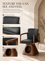 Lit pour chien et chat en bois massif de luxe 2-en-1, fauteuil en cuir PU, niche pour animaux de compagnie, meuble pour animaux de compagnie gain de place, salon, intérieur