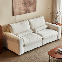 111197 Quanu Weiches Chenille 3-Sitzer Sofa-Set Wasser- und Ölabweisender Stoff Couch Modernes Weißes Stoffsofa für Wohnzimmer