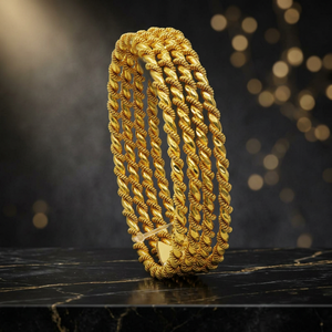 Wholesale Fashion Flower <b>Bangles</b> 14K18K24K <b>Gold</b> Plated Turkish Twist Set 4 Pcs Brass Custom South Asian Bridal <b>Bangles</b> - Product Image 4