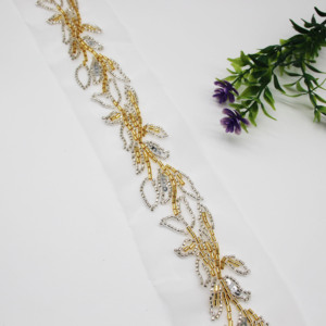 Hot Wedding Khăn Đính Cườm Sequin Đính Cườm Quần Áo Phụ Kiện Túi Phụ Kiện Ăn Mặc Hoa Viền Thêu Lưới Ren Mới - Product Image 5