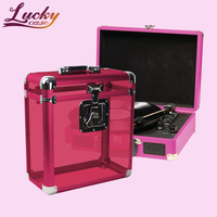 Mallette de rangement pour disques vinyles en aluminium acrylique 50 LPs Colorful Transparent Acrylic 12 "LP Box