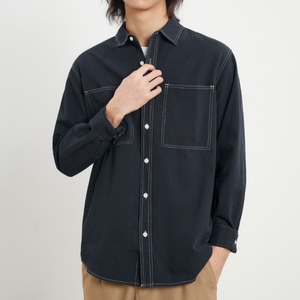 Spring 2026 New 100% Cotton Men's Casual <strong>Flannel</strong> Single Breasted Machine Washable Lapel Long-sleeved <strong>Shirt</strong> <strong>Jacket</strong> - Product Image 3