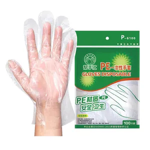 Household PE Clear Color Plastic Polythene Disposable Glove Plastic Gloves Wholesale