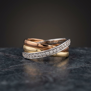 Anillo de Diamantes de Oro Sólido de 18K de Lujo, Corte Brillante Redondo, Engaste Pavé, Certificado GIA, Anillo de Bodas Unisex - Product Image 4