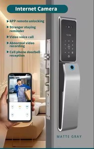 <span class=keywords><strong>Serratura</strong></span> Intelligente Impermeabile Tuya per Porte in Legno con Riconoscimento del Palmo e Impronta Digitale, Telecamera di Sicurezza e Citofono - Product Image 5