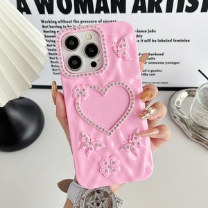 Luxury Diamond Wave 3D Love Mobile Phone <b>case</b> for <b>IPhone</b> 17 16 15 14 Pro Max Glitter 3D Butterfly Soft TPU <b>Shockproof</b> Cover Back - Product Image 6
