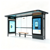 Abri de bus intelligent extérieur, boîte lumineuse publicitaire multifonctionnelle, équipement de charge USB et Wi-Fi personnalisable, étanche