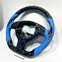 Volant en cuir perforé en fibre de carbone bleue forgé sur mesure pour BMW Série 3 Série 5 E46 M3 M6 E61 E62 E63 Upgrade