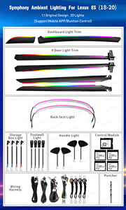 ICarsin para Lexus ES 300h 250 350 2018-2024, Actualización de Luz Ambiental, Panel Negro Dinámico, Accesorios de Luz LED Interior, Moldura de Puerta - Product Image 2