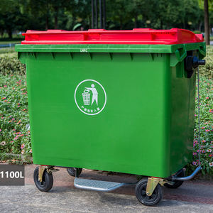 HDPE 400 litros verde lixo carrinho e resíduos transporte 400 L plástico resíduos sólidos carrinho - Product Image 6