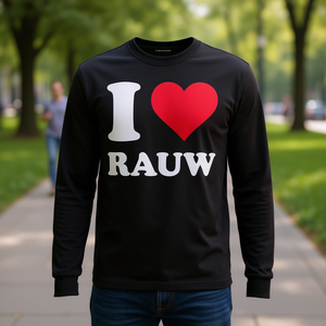 Maglietta promozionale a maniche lunghe I Love Rauw con design a cuore rosso - Product Image 3