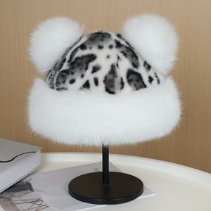 Chapeau bob décontracté en fausse <span class=keywords><strong>fourrure</strong></span> pour femme, coupe-vent, avec un design moelleux, idéal pour l'hiver - Product Image 4