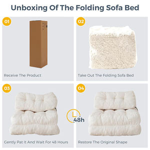 Venda quente Preguiçoso Portátil Fold Out Bean Bag Cadeira Confortável Piso Sofá Lounge Quarto Sofá-cama dobrável com encosto - Product Image 4