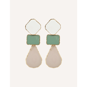 Orecchini Pendenti alla Moda YFB E508, Lunghi 9,5 cm, in Acciaio Inossidabile e Smalto, per Primavera Estate - Product Image 2