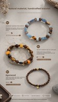 Bracelet tendance en laiton avec perles de bois de santal, style minimaliste chinois, perles de méditation zen, pour femme, usage quotidien décontracté